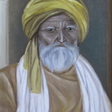 Intialainen vanhus, 35 x 50, 1995